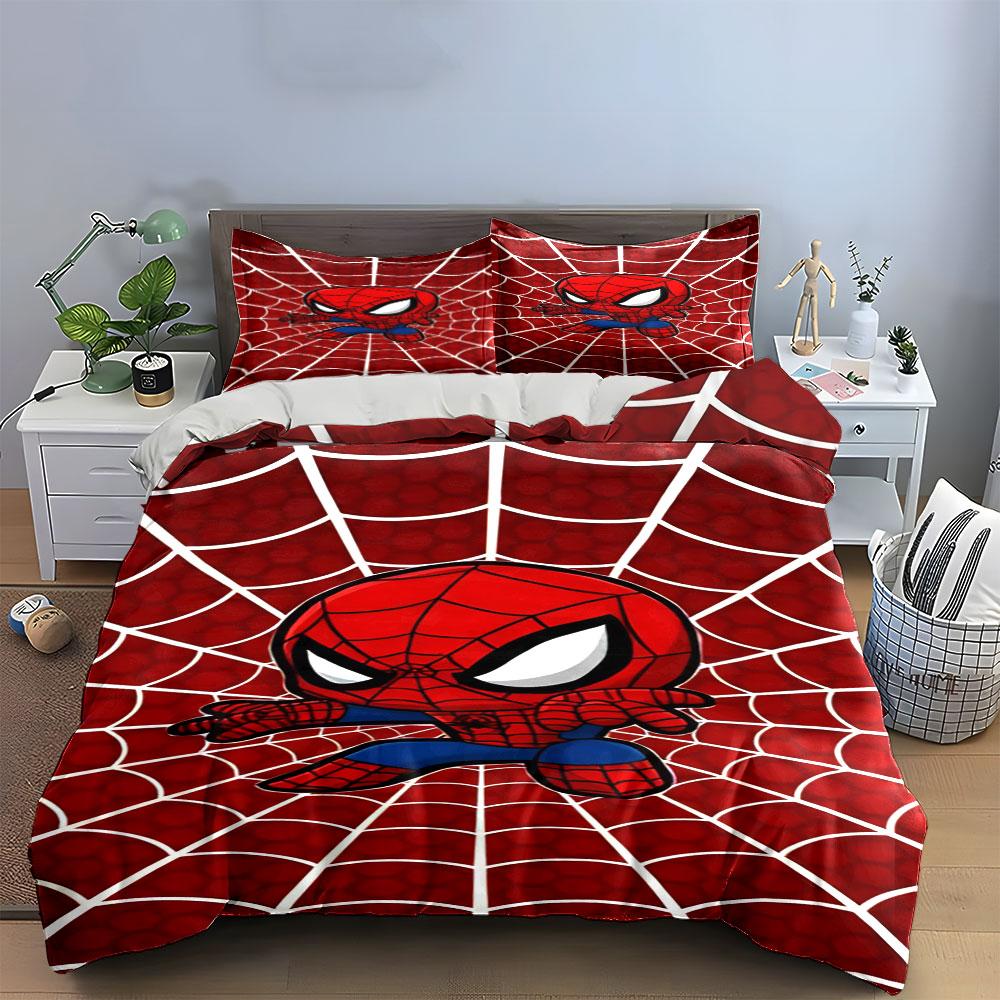 Spider-Man On Web Pattern. Bedding Sets Duvet Cover Sets Duvet Covers Pillowcases(1 * Duvet Cover 2 * Pillowcases Without Duvet Insert)