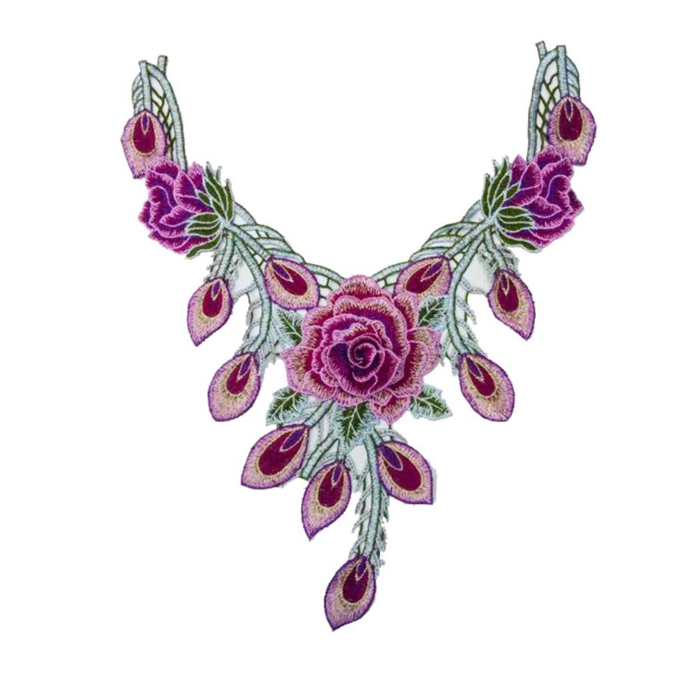 Detachable Embroidery Flower Applique 24cm X 34cm Floral Patches  Crafts Clothing Accessories