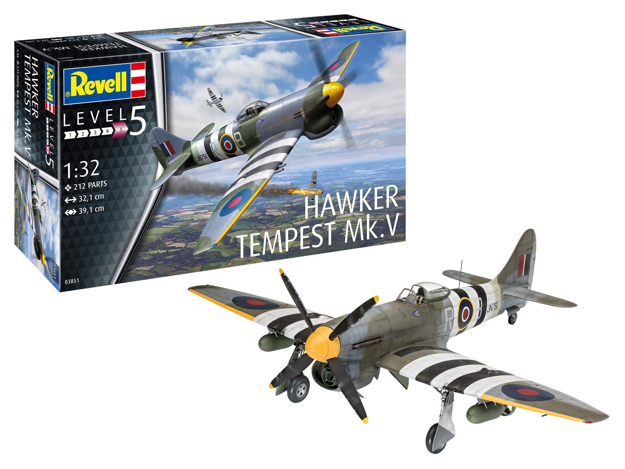 

German Revell 1/32 Royal Air Force Hawker Tempest V Plastic Model Kit 03851