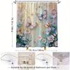 1pc Shower Curtain - Floral & Butterfly Design, Soft Pastel Gradient, Romantic Style, Polyester,  Bathroom & Patio Decor