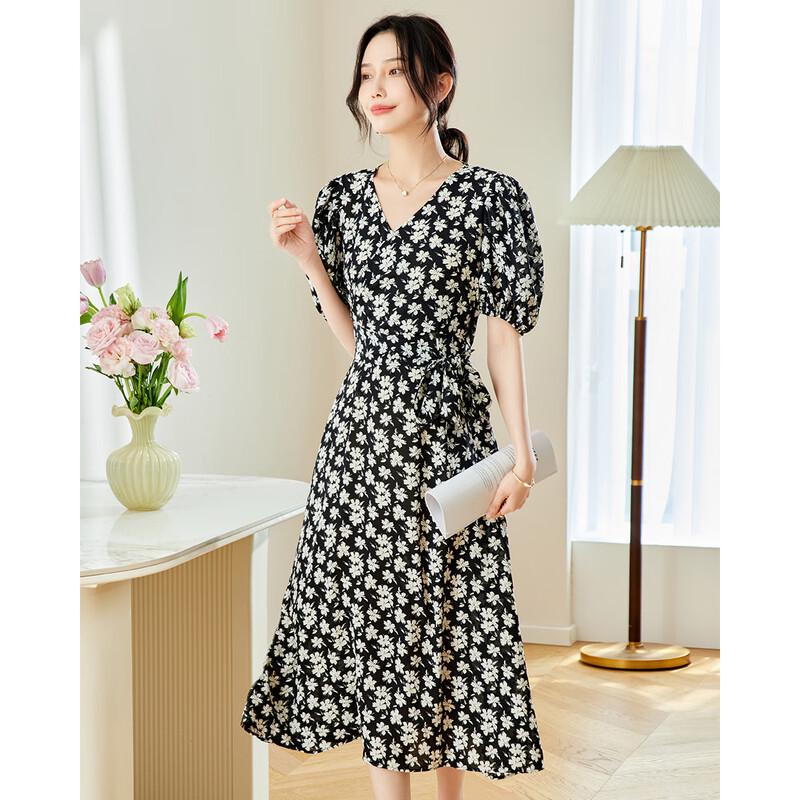TERRE BLEUE Women's Casual Printed Midi Dress
