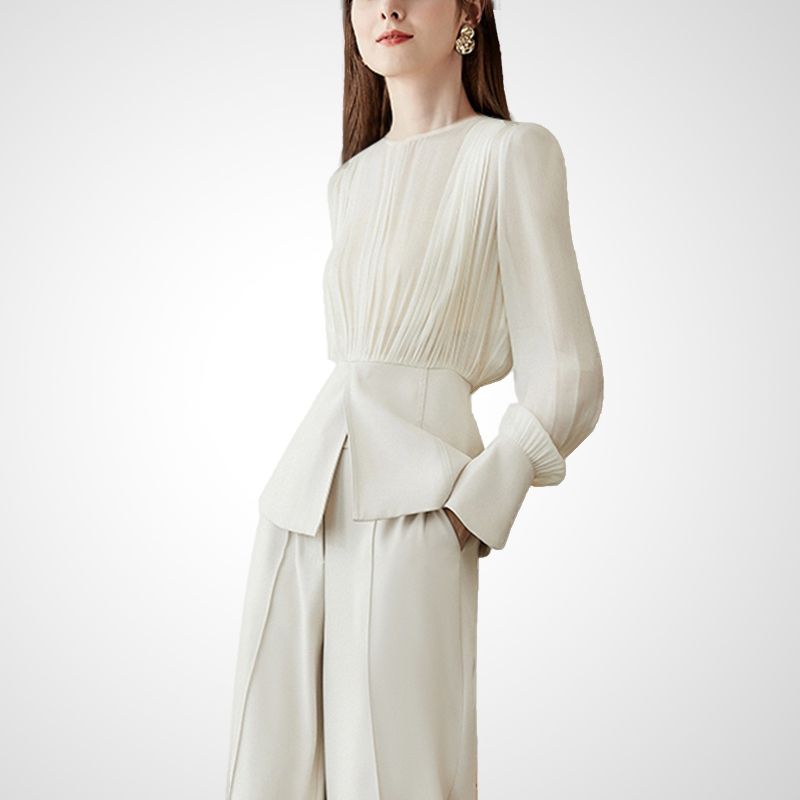 

Модная Элегантная Классическая Однотонная Минималистичная Приталенная Рубашка White (Tops) S