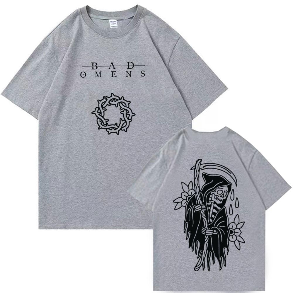 Bad Omens Shirt Bad Omens Rock Music Shirt Harajuku Bad Omens Merch Gift for Bad Omens O-Neck Short Sleeve Shirts Unisex Tops