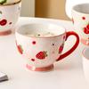 Large Fruit Strawberry Mug Cute Ceramic Coffee Tea Cup Couple Mug with Handle Birthday Gift Women Friend Lovers