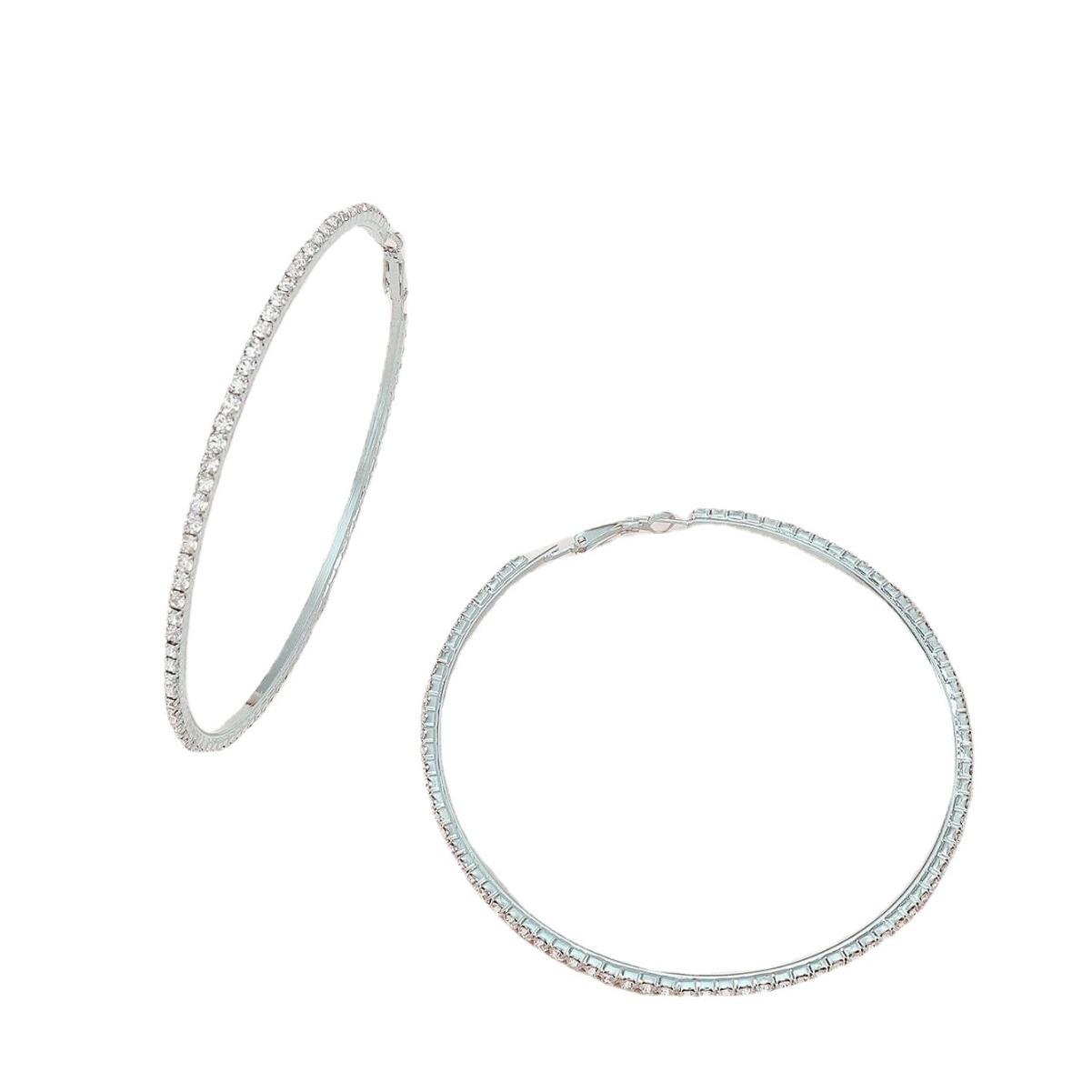 

Серьги большого круга Flash Diamond 7 см, серьги, круглые геометрические серьги. 2CM