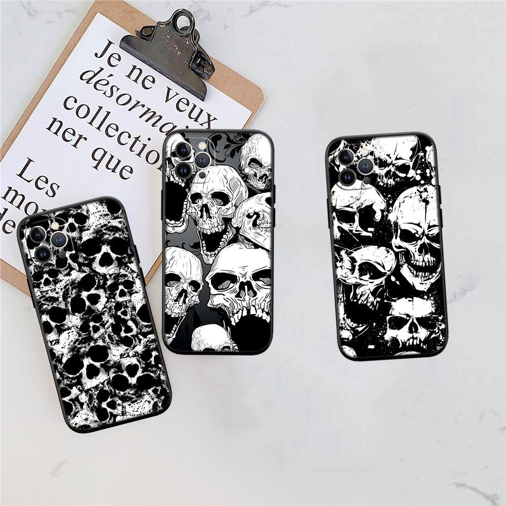 LO87 Skeleton Skull Phone Case for Samsung Galaxy A11 A12 A13 A15 A52S A53 A55 A56 A70 A71 A72 A73 F06 F16 F56 S10 Plus S10e
