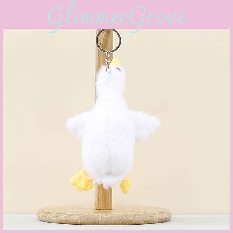 Plush White Goose Hanging Toy With Pp Cotton Fill For Kids Backpack Decor