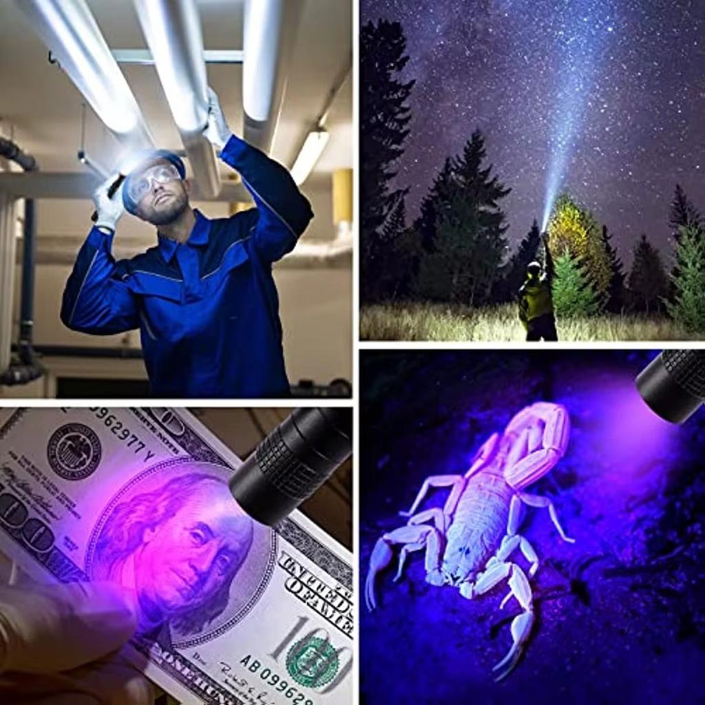 Mini přenosná UV / bílá svítilna Ultrafialová černá světelná pochodeň Používá baterie AAA s klipem na pero Vodotěsná Lékařské vyšetření