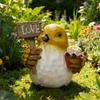 Vogel mit Schild Skulptur Ornament, Kreative Harz Handwerksstatue für Outdoor Garten und Hof Dekoration