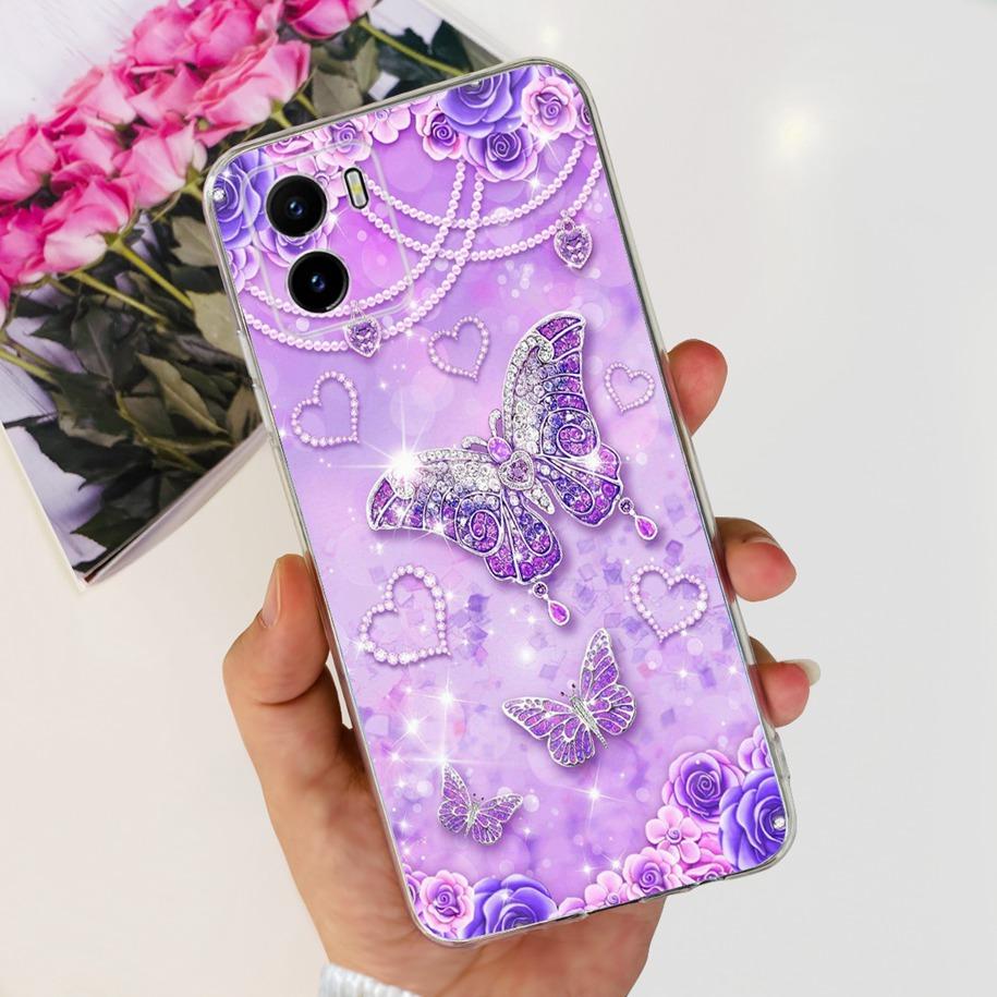 For Vivo Y15s Y15A Y15C Case V2134 V2120 V2147 V2139 Popular Flower Slim Soft Silicone Clear Back Cover For Vivo Y01 V2166 Funda