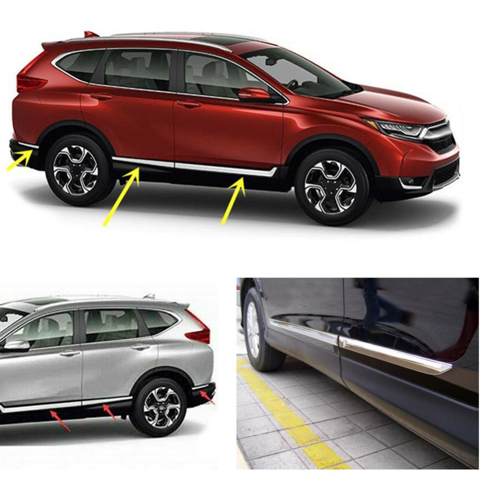 6Pcs Stainless Steel Rear Trunk Molding Trim Trunk Anti Scratch Molding for Honda CRV 2017-2022
