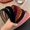 2024 New High-End Solid Velvet Wide Band Headband for Women - Stylish Autumn/Winter Hair Accessory