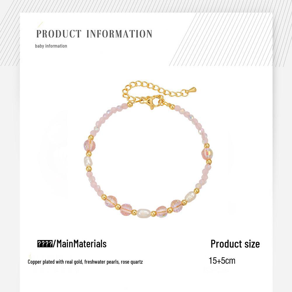 Rosa Kristall & Süßwasserperlen Perlenkette/Armband – Vielseitig, Leichter Luxus Design für Beste Freunde