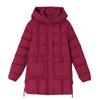 Down cotton-padded jacket Long hooded loose cotton-padded jacket with fleece and thickened cotton-padded jacket
