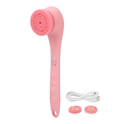 Electric Bathing Brush Set 360 Degrees Rotating Long Handle Body Cleansing Scrubber with 3 Heads