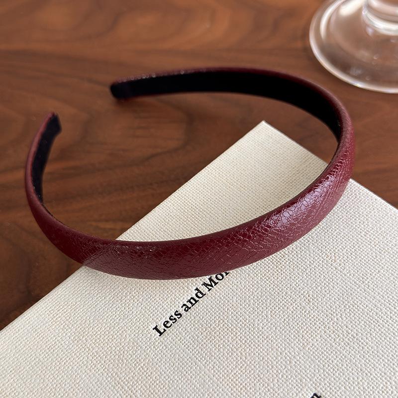 PU Leather Headbands for Women Girls Korean Style Wide Hairbands Elegant Female Hair Hoop Fashion Hair Accessories Headwear