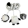 Jouets suspendus Siège auto Berceau Mobile Bébé Spiral Peluche Lit Poussette Barre Jouet Couleur Noir et Blanc avec Hochet Sifflet BB