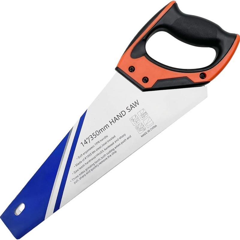 Ferăstrău de mână pentru lemn de 14 inchi/18 inchi, ferăstrău de mână universal, mâner ergonomic anti-alunecare Ferăstrău pentru lemn rezistent la rugină