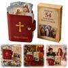 Kompakter Taschen-Gebetskarten-Organizer mit Druckknopfverschluss Mini-Heiligenkarten-Geldbörse Mehrzweck für Gottesdienst/Beerdigung/Anima/Kreuz