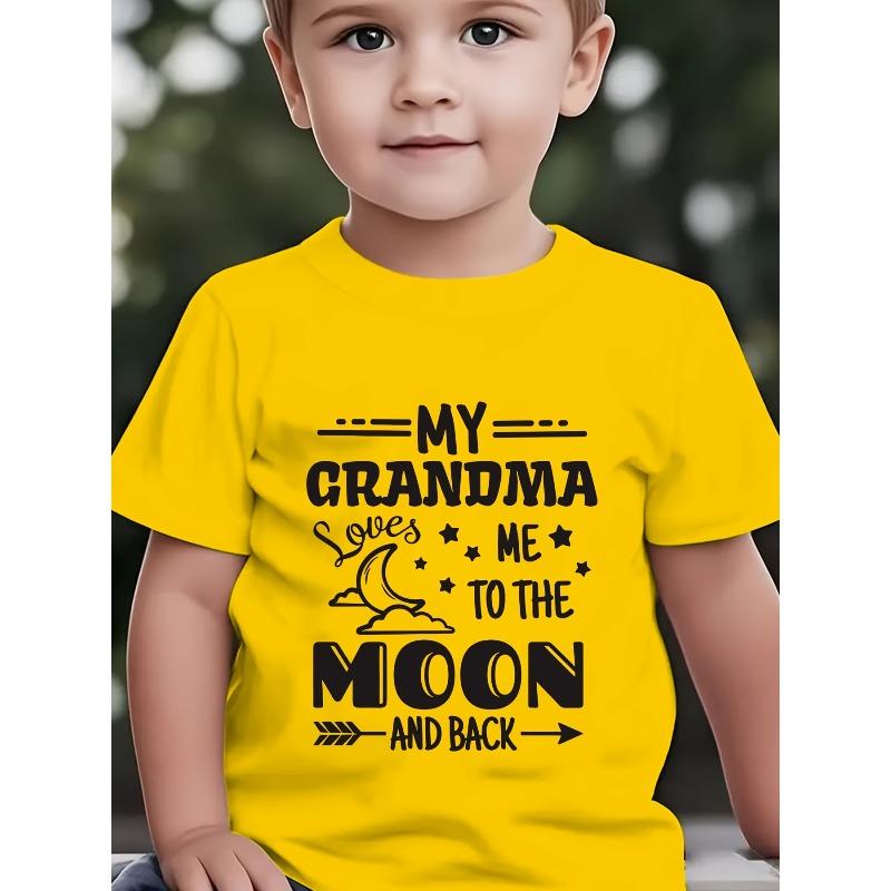 European Size Summer Boys Fashion Short-Sleeved My Grandma Me To The Letter Element Series Print Outdoor Casual Top
