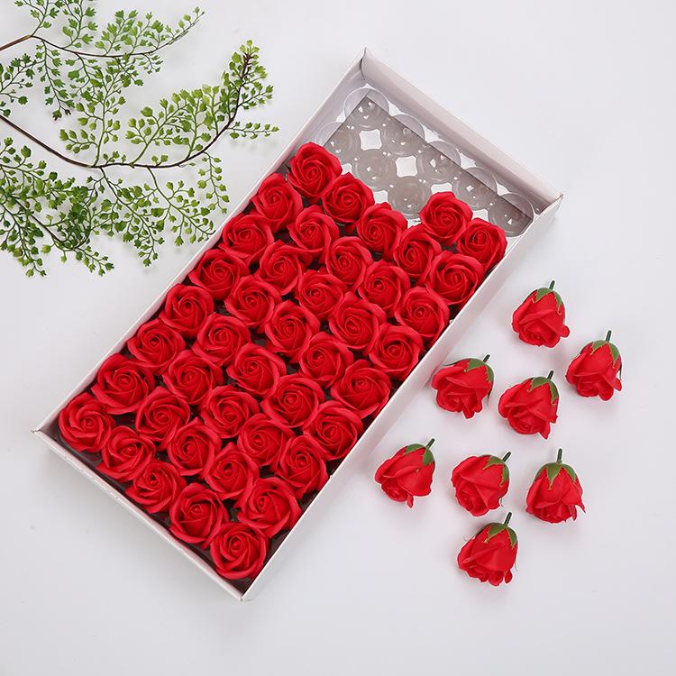 50pcs/box Soap Roses Romantic Wedding Valentine's Day Gift Wedding Home Decoration Holding Flowers Party Flower Decor Supplies