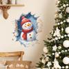 Wholesale of Cartoon Wall-breaking Christmas Snowman Festive Atmosphere Home Wall Beautification Stickers Self-adhesive for Export