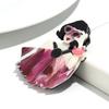 New Fashion Lady Acrylic Brooches for Women Cute Cartoon Glasses Girl Figure Badge Pins Casual Jewelry Clothes Accessories Gift