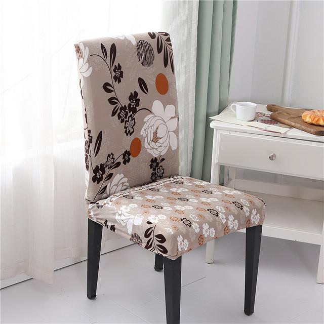 Printed Dining Chair Case Spandex Elastic Chair Slipcover Case Stretch Seat Covers For Wedding Hotel Banquet Home Use Dining Room