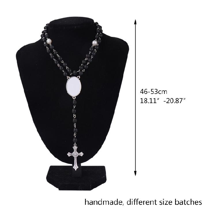 Trendy Catholic for Cross Sublimation Necklaces Rosary Necklace for Family Membe