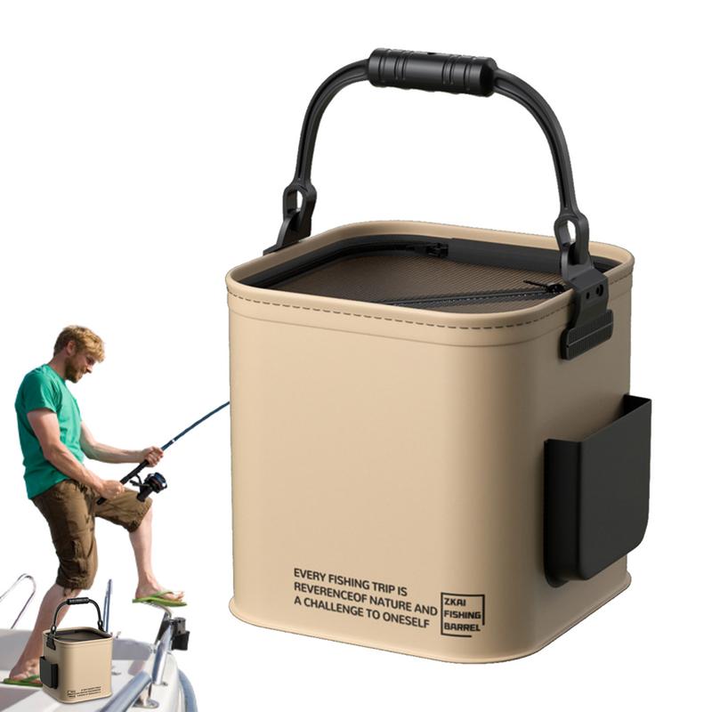 Fishing Bucket Foldable Fish Bait Bucket Multifunctional Waterproof Water Bucket Portable for Hiking Camping BBQ Beach Fishing