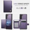 For Samsung Galaxy S23+ Case JEEHOOD J09 RFID Blocking Card Holder Leather Back Phone Cover Magnetic Case