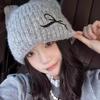 Solid Color Cat Ear Beanie Thickened Knitted Skullies Soft Knitted Woolen Hat  Autumn
