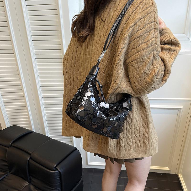 Niche Design Women's Sequin Underarm Shoulder Bag - 2025 Spring Fashion