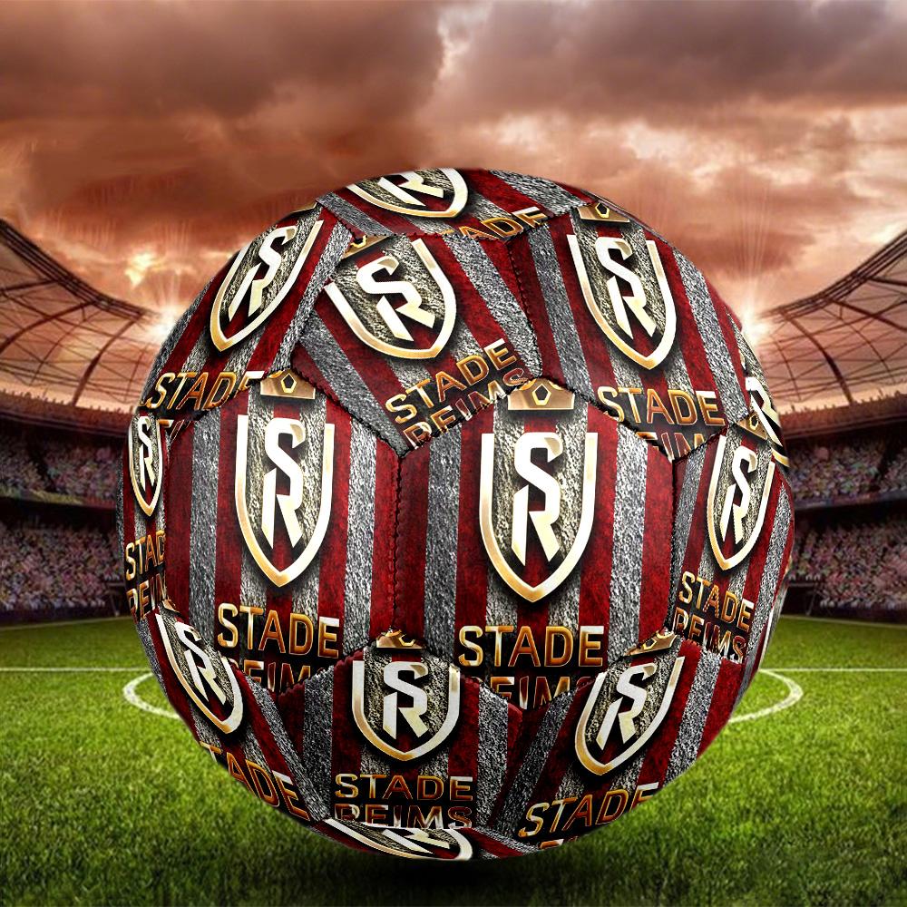 1pc Reims LOGOIndoor Soccer Ball Colorful All Ages Machine Stitched PVC Competition Ready Durable High-Bounce HE3