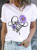 (Asian Size) Style Flower Trend 90s Casual Short Sleeve T Tee Top Clothing Shirt Women Printed Lady Fashion Female Graphic T-shirts