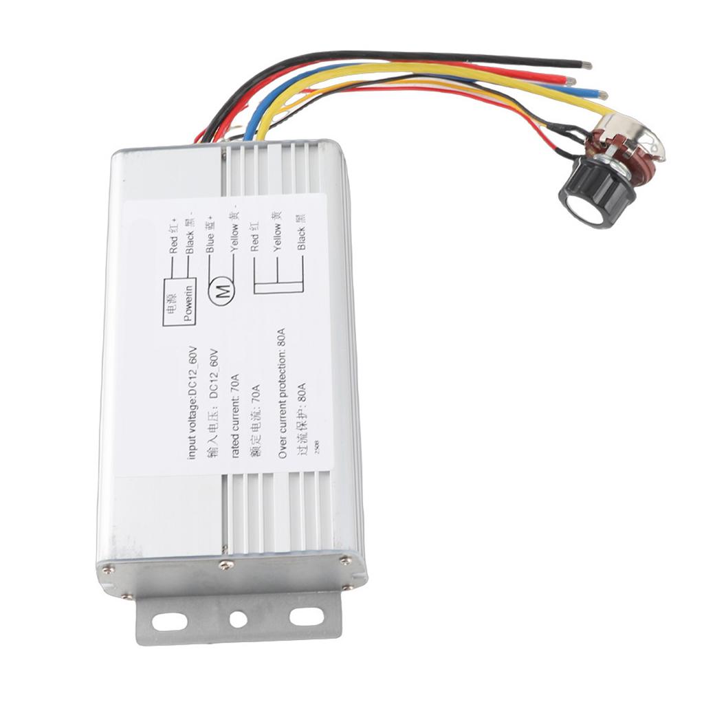 Regolatore di Velocità del Motore PWM CC 12V‑60V 70A Regolatore di Controllo di Azionamento Regolabile