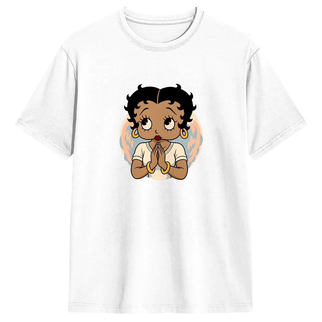 Oversized TShirt Summer Bettys Boop Hip Hop TShirts Cotton Tee Shirt for Unisexs YK Funny Short Sleeve Tees