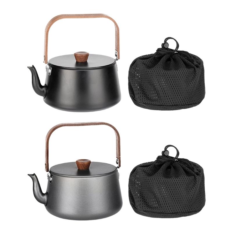 Portable Teapot Aluminum Alloys Camp Teas Coffee Pots Outdoor Hiking Water Boilers Camping Kettle Heat Water Teas Pots