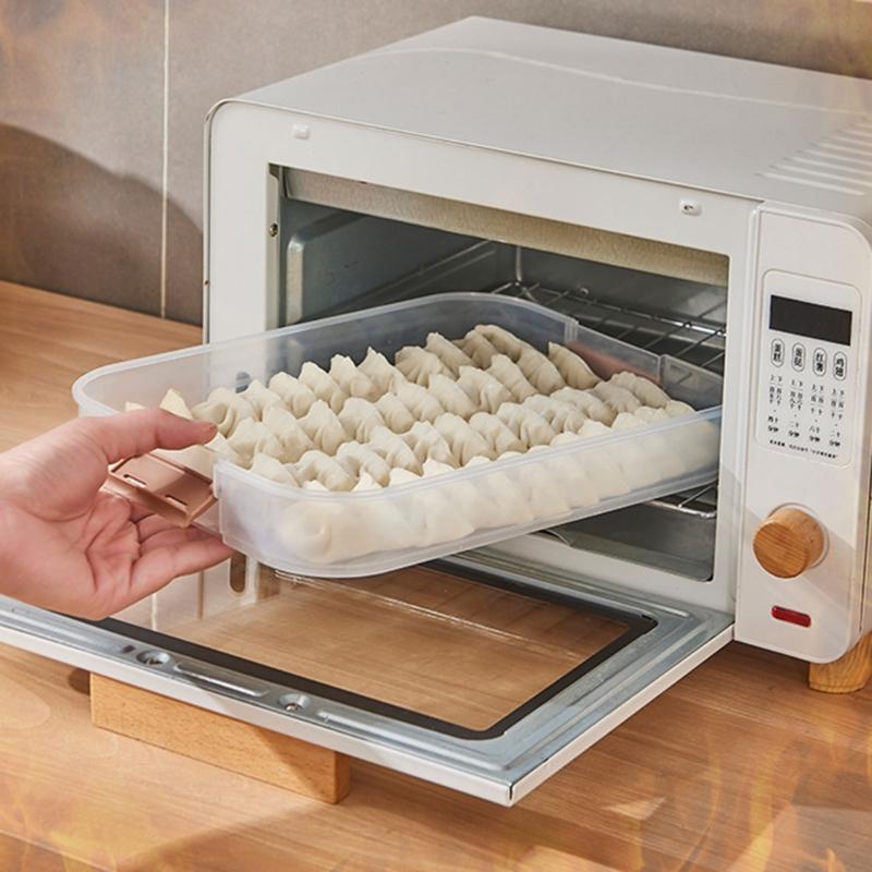 Mehrschichtige Knödel-Aufbewahrungsbox mit Deckel, Mehrzweck-Organizer für die Organisation von Wonton-Nudeln in der Küche