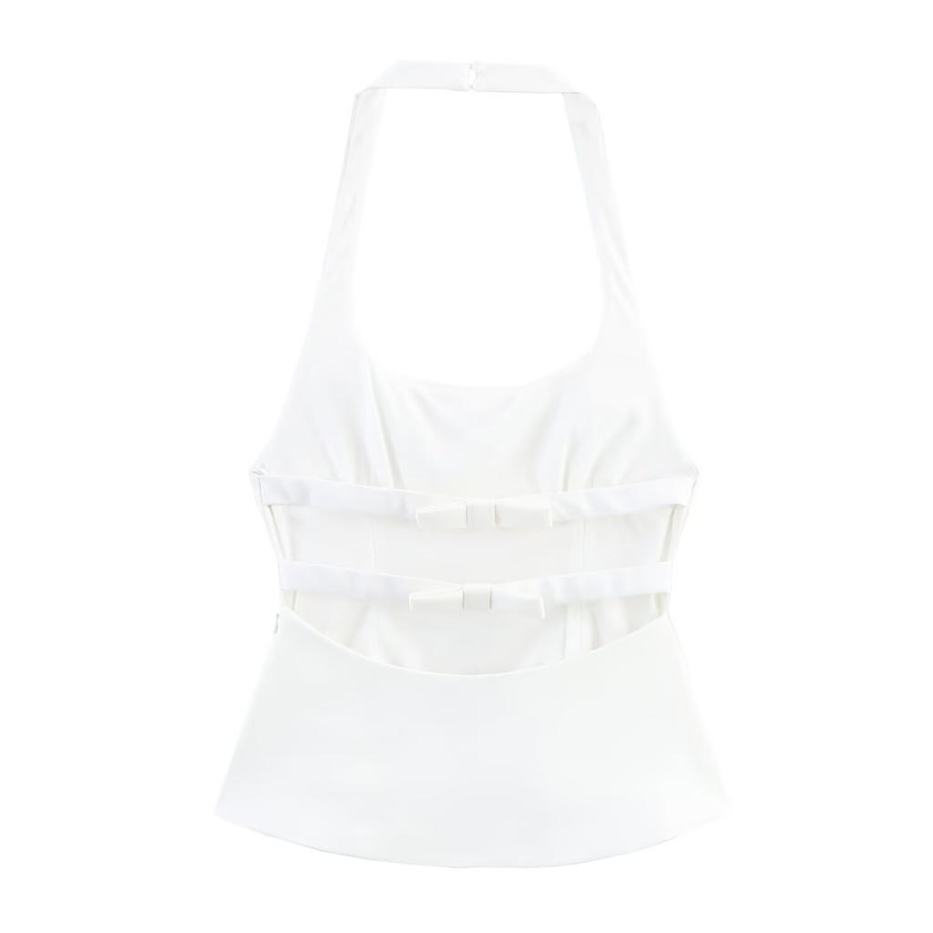 European and American style, new women's clothing, foreign style, neck collar top with bow decoration 4661068.