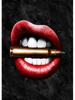Gold Lips Canvas Painting Graffiti Style Poster Dollar Art Prints Bedroom Wall Decoration Murals For Modern Home Decor Aesthetic