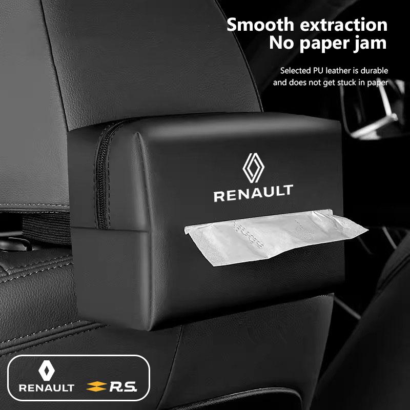 Car Tissue Storage Bag Paper Towel Organizer Box Accessories For Renault Clio Koleos Megane Espace QM6 Kadjar Captur Scenic Key T444