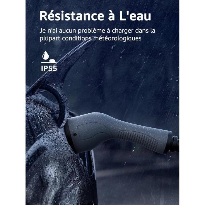 Bokman Câble Recharge Voiture Electrique,Câble Type 2 32A / 22kW / Triphasé / 5 Mètres