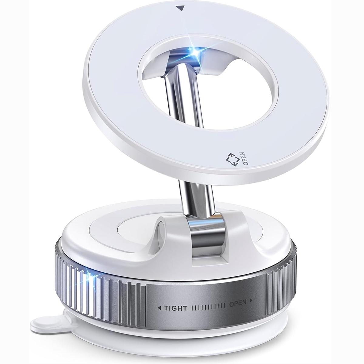 

Магнитный держатель для телефона в автомобиль - Крепление для телефона на присоске для MagSafe, вращающийся на 360°, портативная подставка с сильным магнитом белый