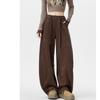 Plus Size High-Waist Casual Wide-Leg Pants for Women - Autumn/Winter Collection