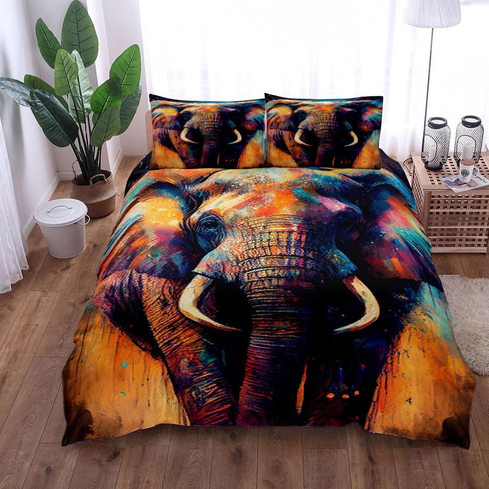 

Photographic Elephant Stunning Duvet Cover Set King Queen Double Full Twin Single Size Bed Linen Set 140x210cm