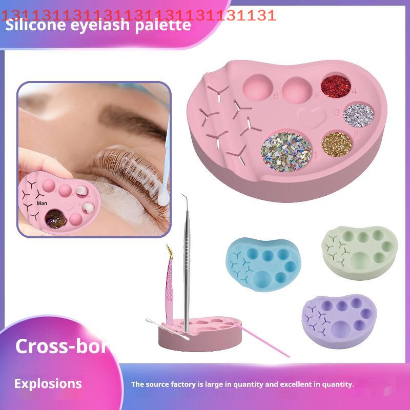 Multifunctional Silicone Manicure Palette Soft Surface for Nail Art Eyelash Tattoo Color Mixing Durable Makeup Palette