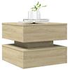  LED Coffee Table, Sonoma Oak, 50x50x40 Cm
