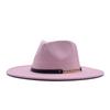 European and American Big-brimmed Jazz Hat, Autumn and Winter Men's and Women's British Woolen Hat, Convex Top Felt Top Hat