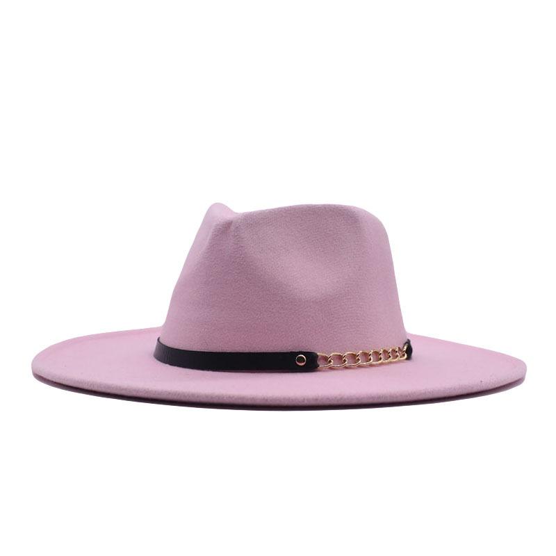 European and American Big-brimmed Jazz Hat, Autumn and Winter Men's and Women's British Woolen Hat, Convex Top Felt Top Hat